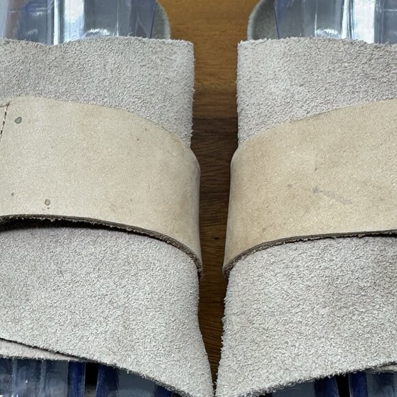 Birkenstock Kyoto Sandals Womens Size 10 Mens 8 EU 41 Tan Nubuck Medium - Picture 9 of 13